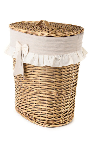 Nuvole di stoffa Cesto portabiancheria con fiocco H 55 cm