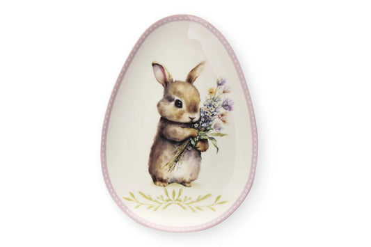 Nuvole di Stoffa Piatto pasqua uovo in porcellana "Dorothy" 17x12.4x2 cm