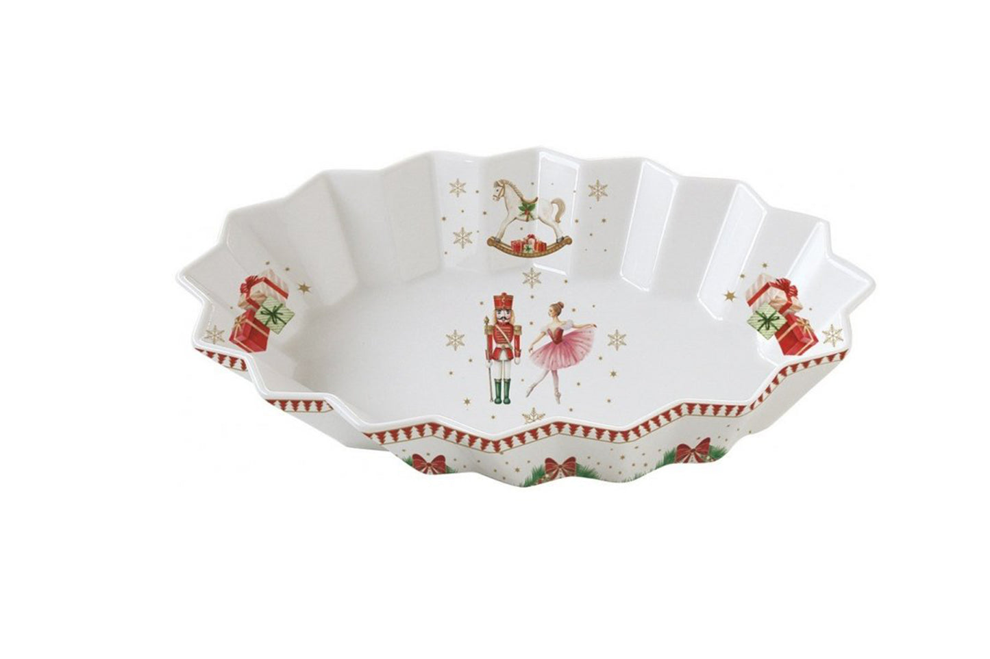 Easy Life Piatto -vassoio ovale in porcellana in gift box MAGIE DE NOEL 25x17 cm