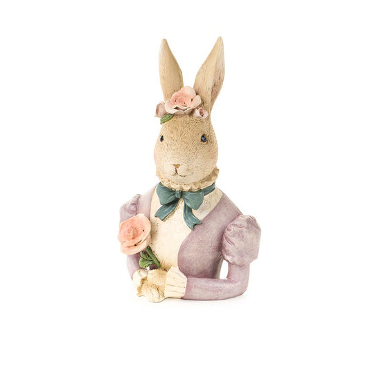 Nuvole di stoffa Coniglio mezzo busto realizzato in  resina h 19 cm