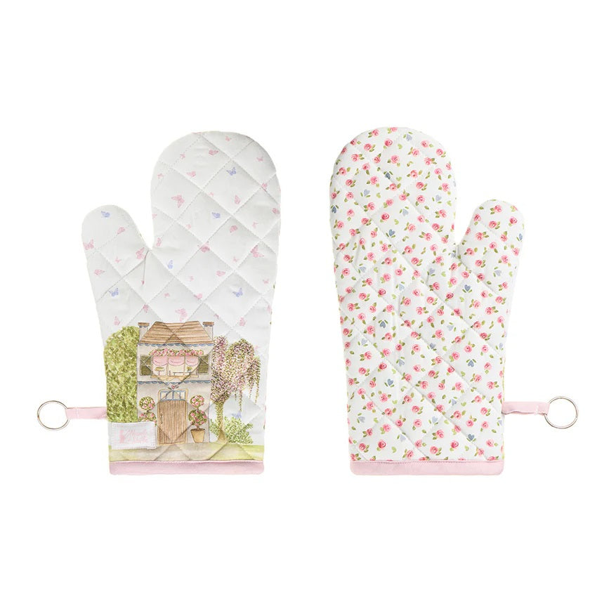 Nuvole di Stoffa Guanto in cotone "La Vie en Rose" 19x32 cm