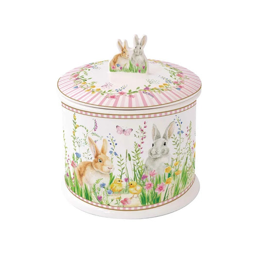 Easy life Biscottiera in porcellana 14×16 cm Happy Easter