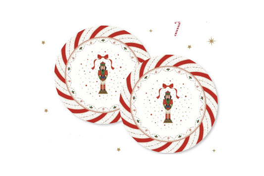 Set due tovagliette tonde in polipropilene. Diametro 34,5. Linea Nutcracker Twist di Easy Life