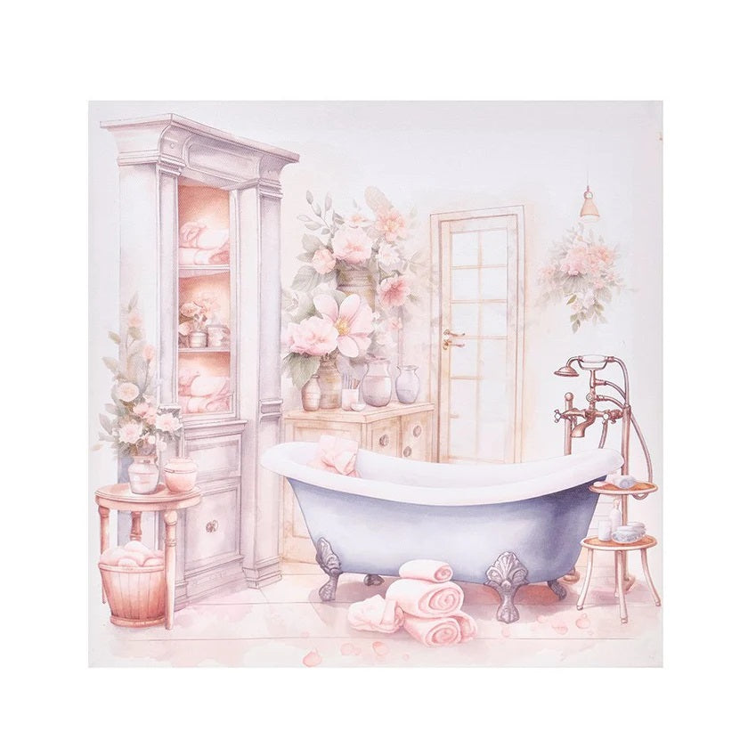 Nuvole di Stoffa Quadro da bagno in tela 30x30x2.5 cm