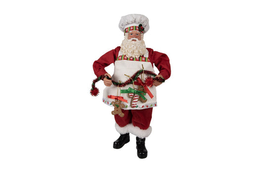 Clayre & Eef Babbo Natale decorativo pasticciere 16x8x28 cm