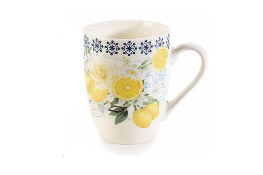 Tazza in ceramica "Agrumi del Mediterraneo" c/scat. Regalo. Capacità: 350 ml