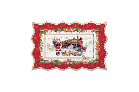 Vassoio in porcellana della collezione "Christmas Memories" di Easy Life 35x23