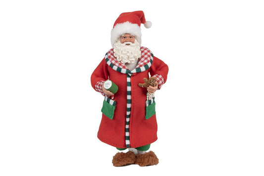 Clayre & Eef Babbo Natale decorativo con vestaglia h 27 c