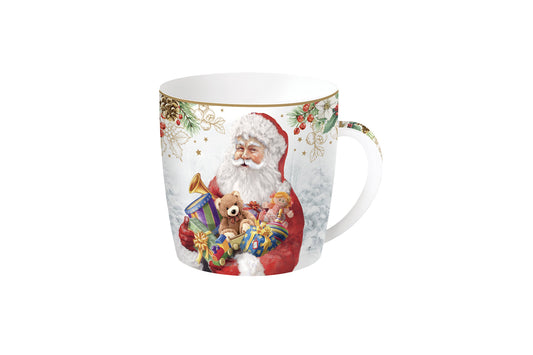 Mug in porcellana con scatola regalo in latta .Capacità 350 ml. Linea Santa is coming di Easy Life