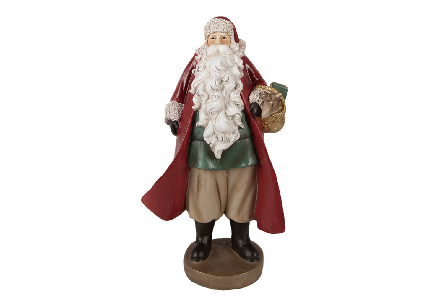 Clayre & Eef Statua decorativa natalizia Babbo Natale realizzata in poliresina h 23 cm