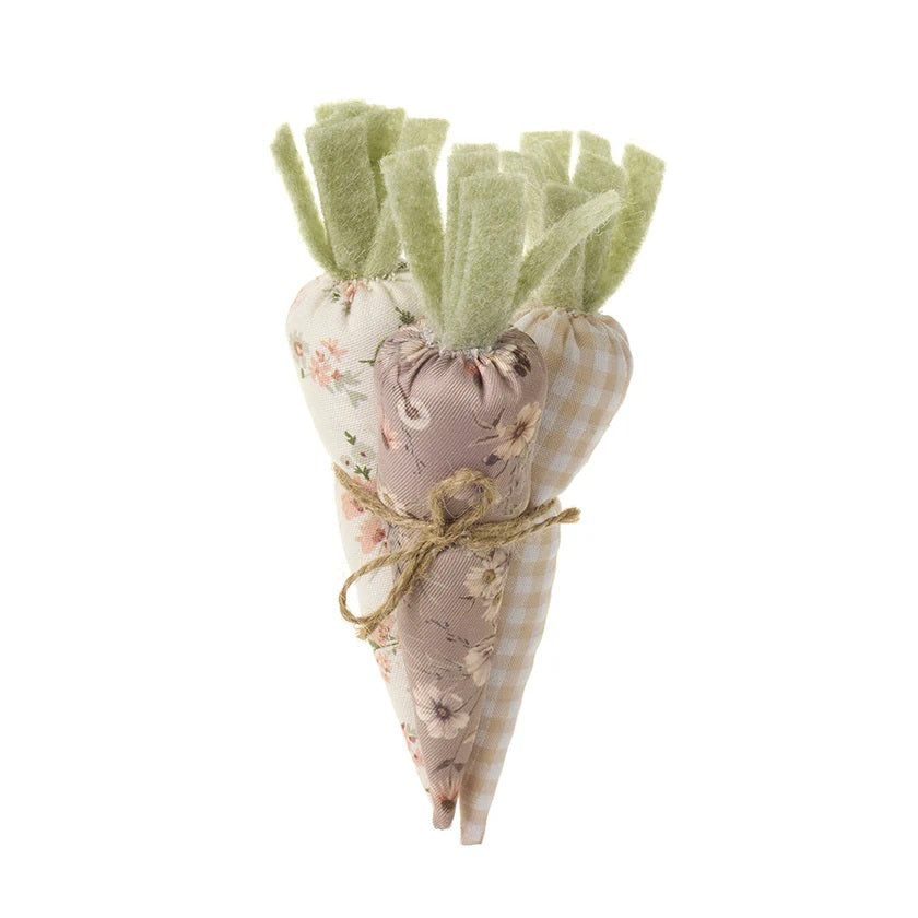 Nuvole di stoffa Mazzetto di carote in stoffa set 3 pz 17 cm
