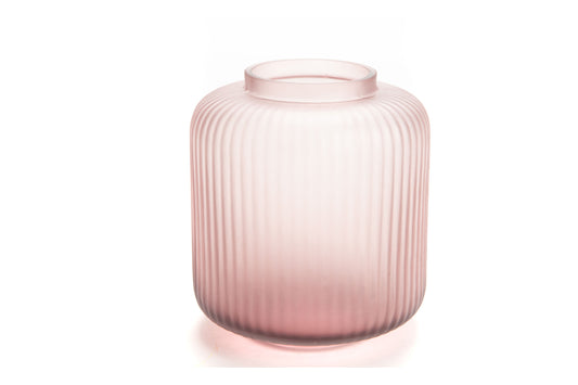 Vaso in vetro rosa di Amadeus (H:: 21 / L:: 19 / P:: 19)