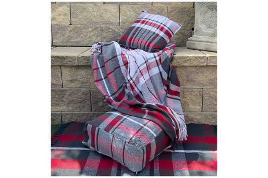 L'Atelier 17 Plaid di natale "Quadrotti" 130x160 cm