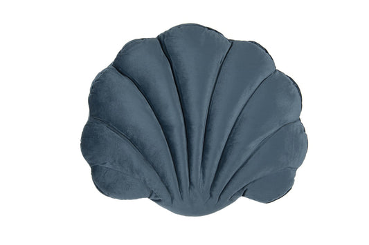 Cuscino a forma di conchiglia in velluto blu di Clayre & Eef (38x48)