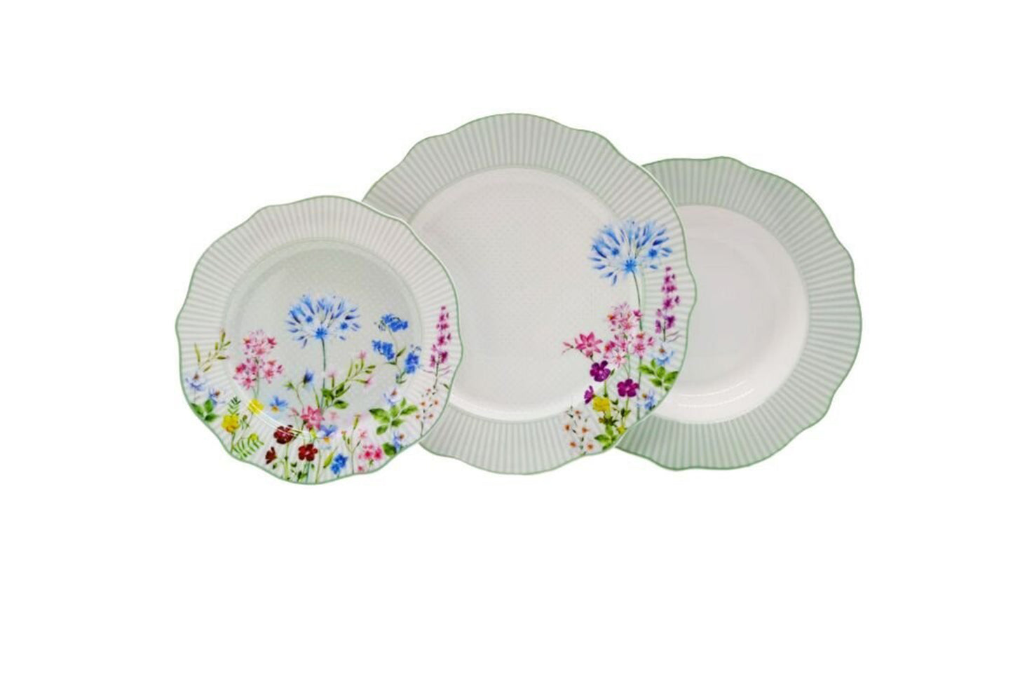 Servizio di piatti da 18 pezzi in porcellana della collezione Floraison di Easy Life