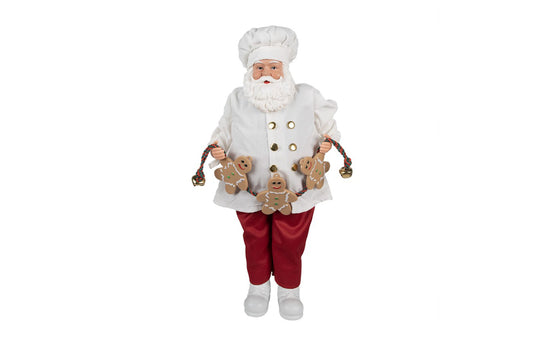 Clayre & Eef Babbo Natale decorativo pasticciere con biscotti pan di zenzero 17x12x27 cm