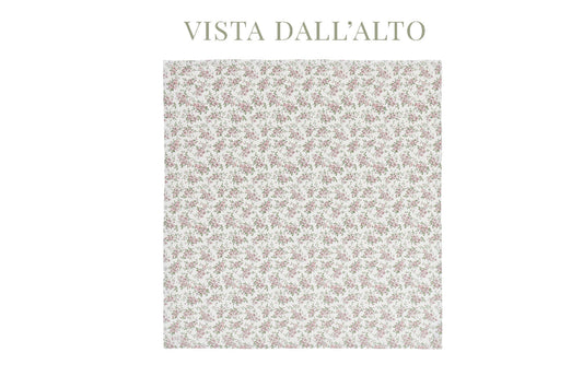 Centro tavola Wendy con decoro floreale in 100% cotone. 100x100 cm. Nuvole di Stoffa.