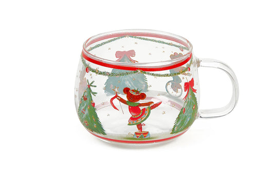 Nuvole di Stoffa Tazza in vetro borosilicato "Bear Wonderland" 300 ml 
Lavabile in lavastoviglie e utilizzabile in microonde
Misura: 11.5x9.5x7.5 cm