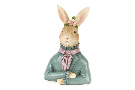 Nuvole di stoffa Coniglio mezzo busto realizzato in  resina h 19 cm
