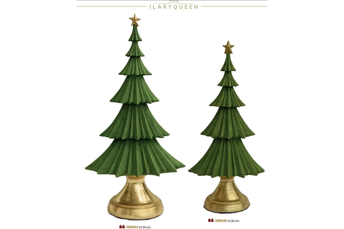 Albero verde e oro realizzato in marmorino h 26 cm ILARY QUEEN