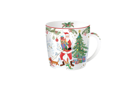 Easy Life Tazza in porcellana in scatola di latta 350 ml JOYFUL SANTA