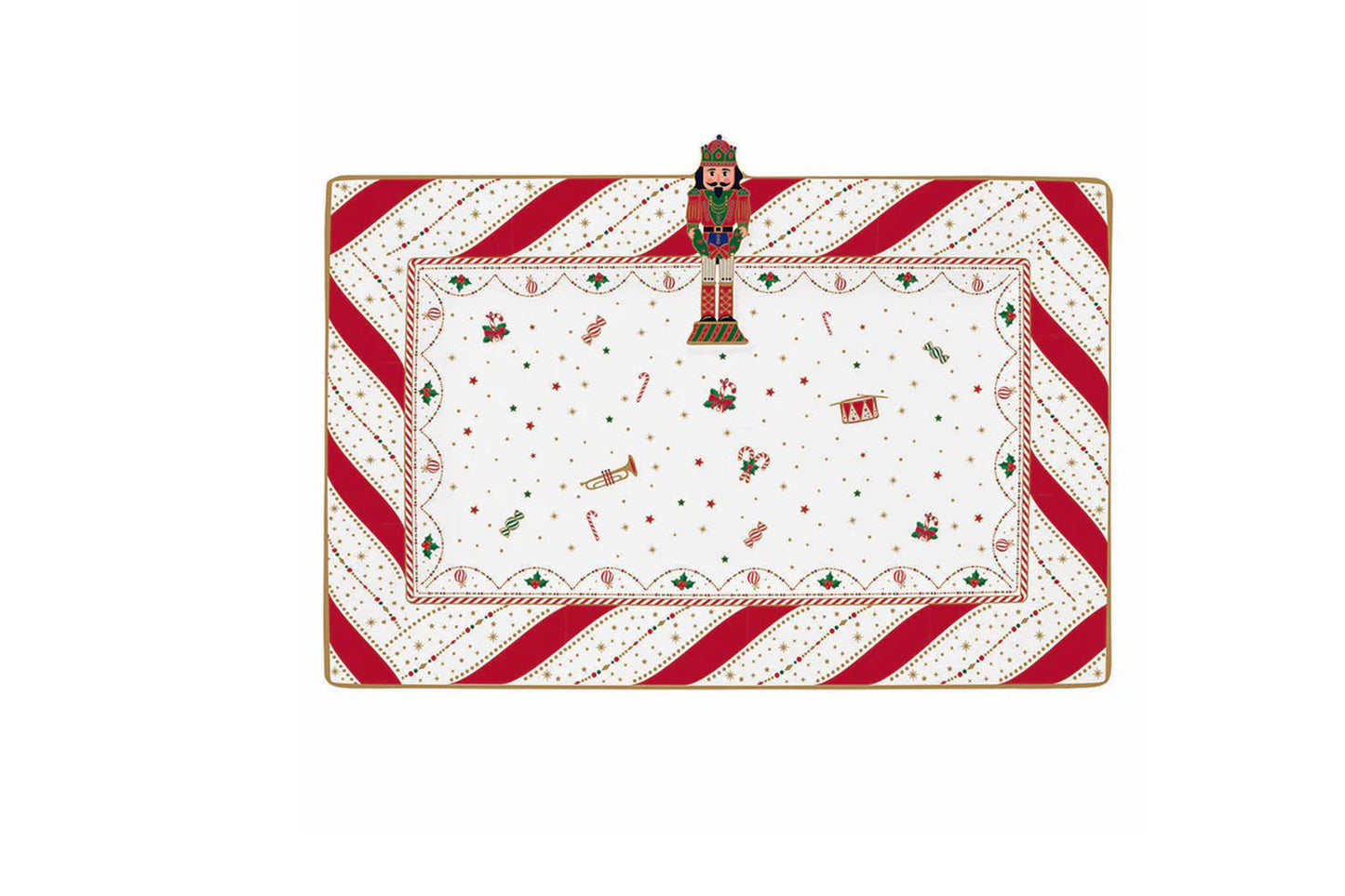 Easy Life Vassoio rettangolare  in porcellana della linea "Nutcracker Twist" 36x24 cm