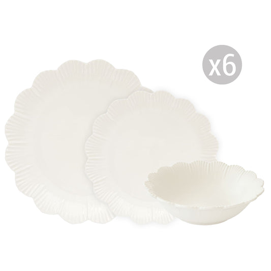 Easy Life Servizio da tavola 18 pezzi FLEURI
l servizio consiste in:
6 x piatti piani in porcellana Ø 26 cm
6 x piatti dessert in porcellana Ø 21 cm
6 x piatti fondi in porcellana Ø 20 cm