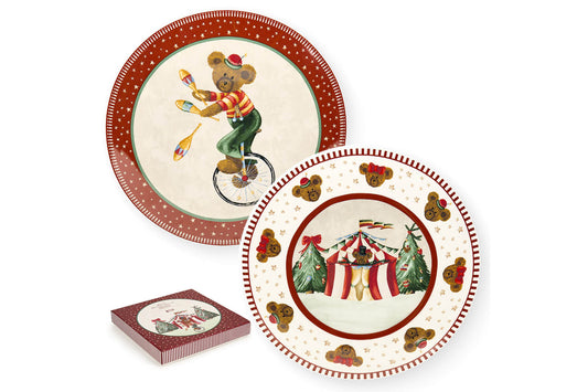 Nuvole di Stoffa Set 2 Piatti dessert decorati Bear Wonderland diametro 20 cm