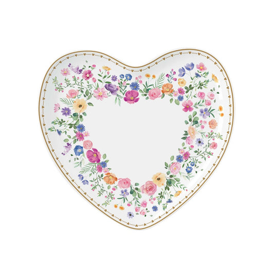 Easy Life Piatto a forma di cuore in porcellana con gift box 20x19 cm Mon Amour