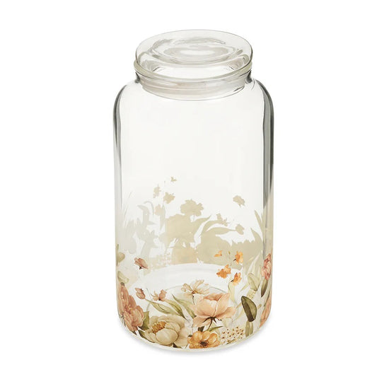 Nuvole di Stoffa Barattolo in vetro borosilicato "Flower Garden" 13x22 cm