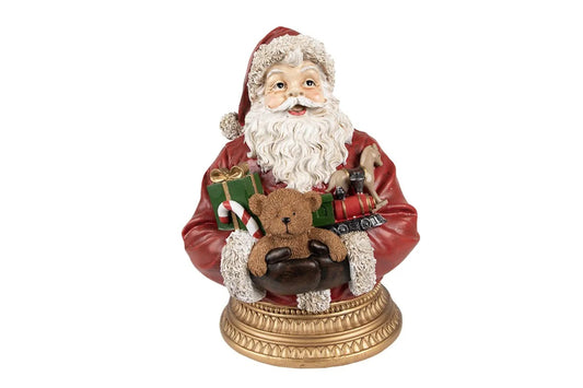 Babbo Natale con orsetto e regali  22x18x29 cm