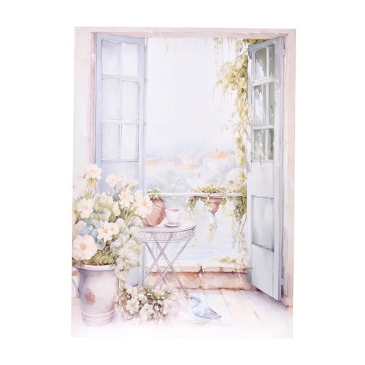 Nuvole di stoffa Quadro canvas balcone" Le Vie En  Rose" 50x70x2,5 cm