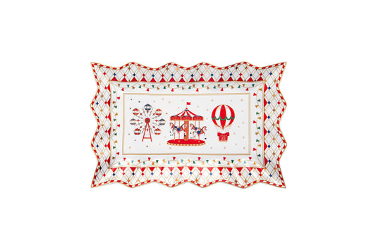 EASY LIFE Piatto da portata in porcellana  della collezione "CHRISTMAS WONDERLAND"  35x23 cm