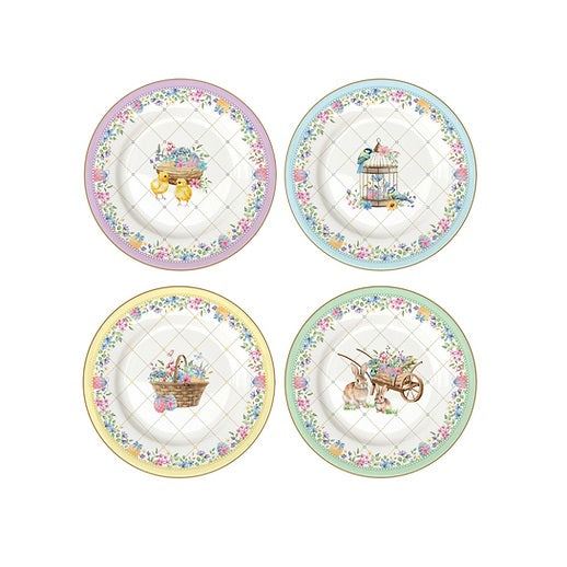 Easy Life Set 4 piatti dessert in gift box Spring Bloom diametro 19 cm