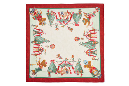 Nuvole di Stoffa Centrotavola di Natale in cotone BEAR WONDERLAND 120x120 cm